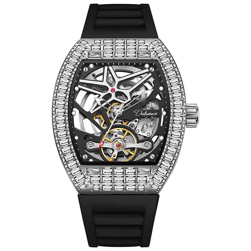Tourbillon Movement Watch - Luxury Automatic Men Watches Trend Diamond