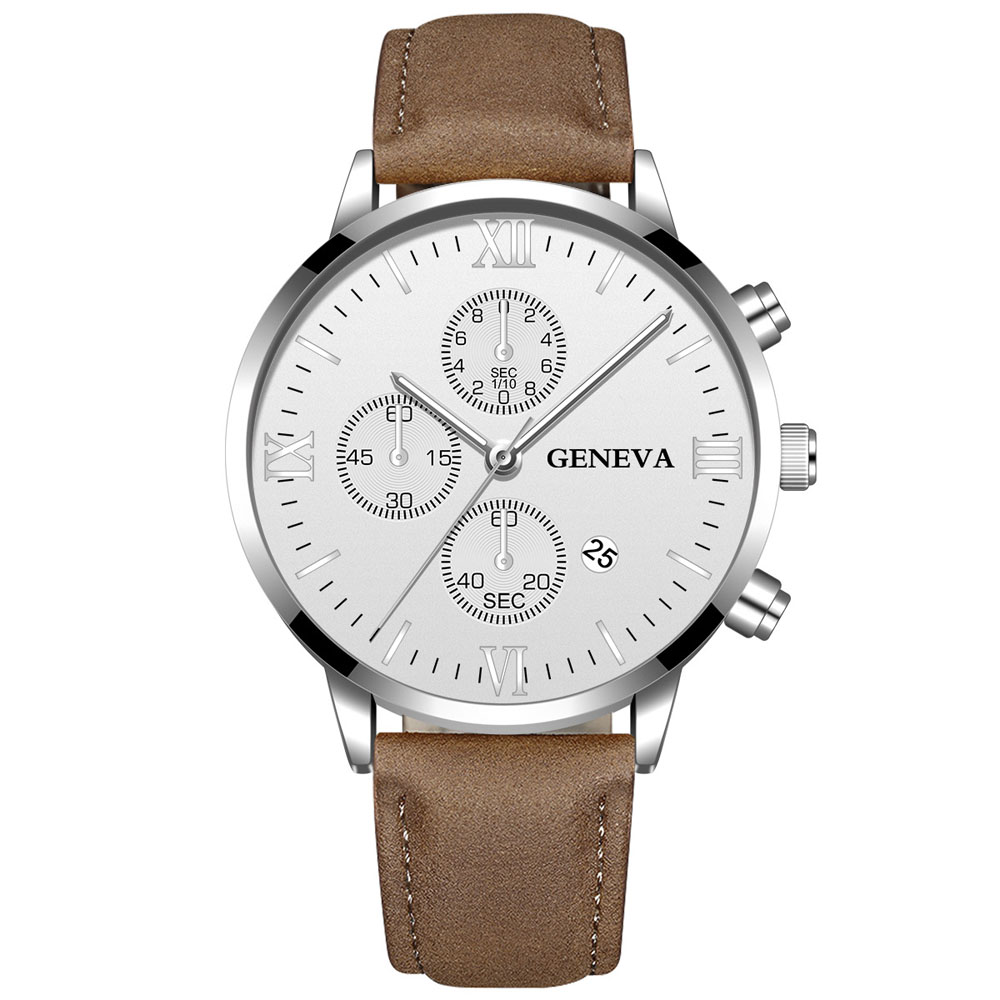 Luxury Watch Protection Film - Geneva Fashion Men Date Alloy Case