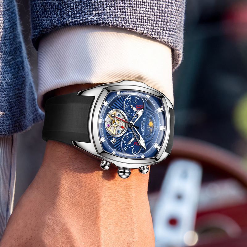 Tourbillon Movement Watch - Men's Luxury Quartz Watch with Dual