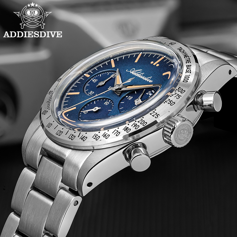 Luxury Watch Second Hand - ADDIESDIVE New Men Watches Chronograph Domed