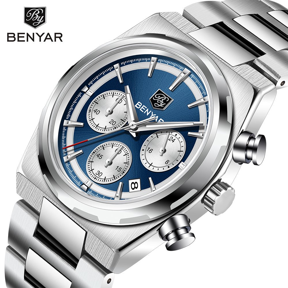 Luxury Watch Second Hand - BENYAR 40MM Men's Multifunctional Quartz Watch