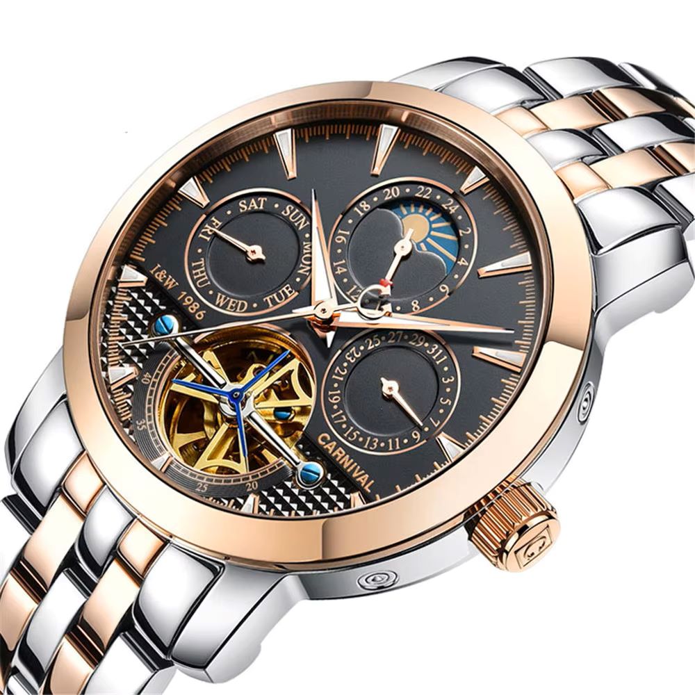 Tourbillon Movement Watch - CARNIVAL Top Brand Luxury Steel Watches
