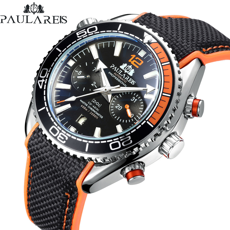 Luxury Watch With Rubber Strap - PAULAREIS P Luxury Men Automatic Self