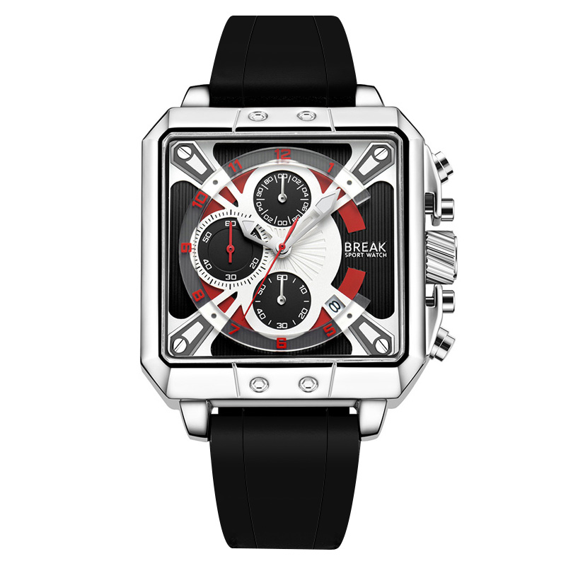 Luxury Watch With Rubber Strap - New Luxury Top Brand Chronograph Quartz