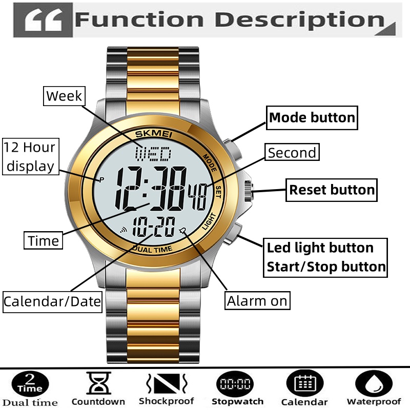 Skmei Mens Led Chronograph Bra - Minute Repeater Watch ulasan dan harga