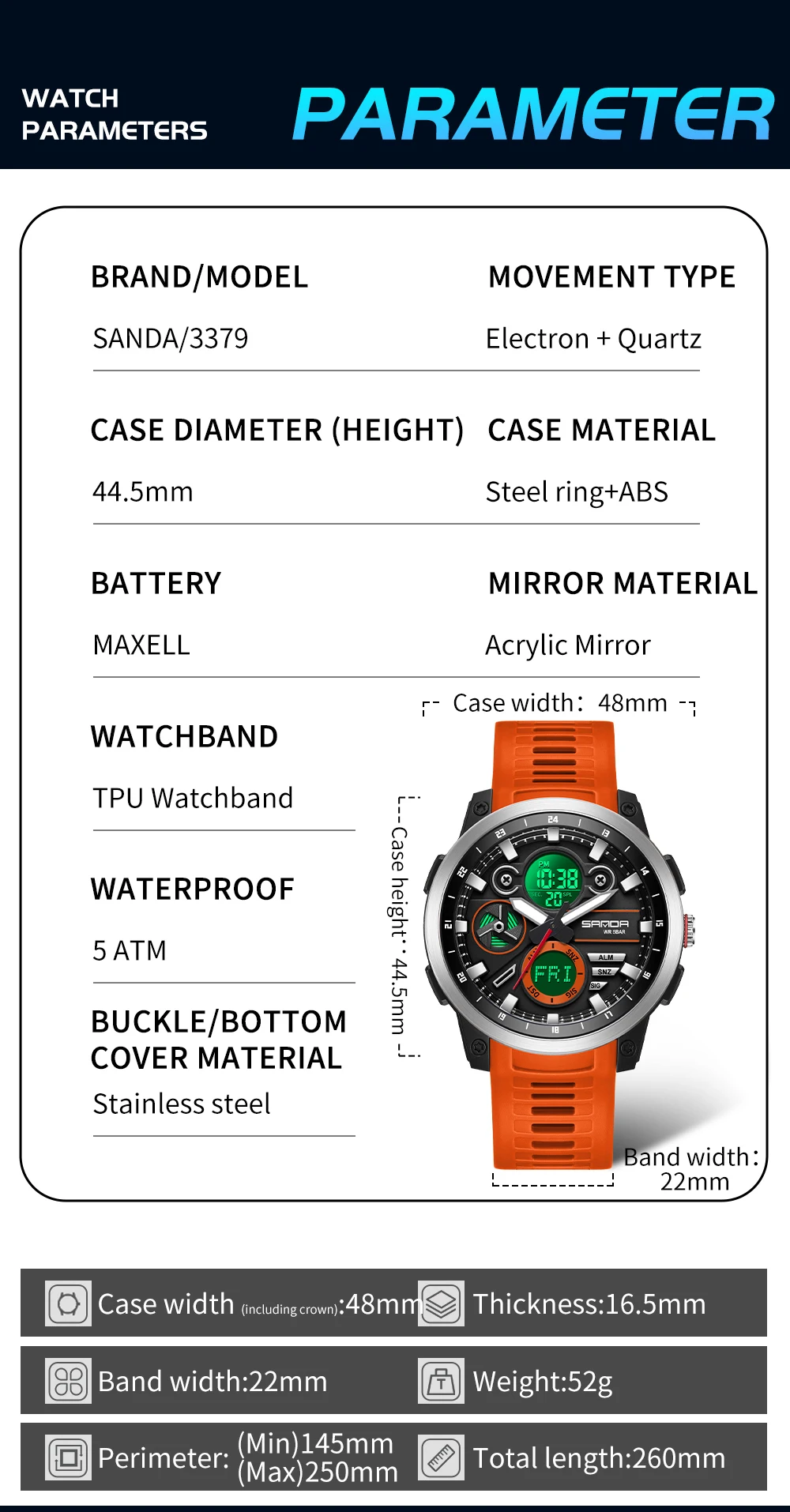 SANDA Brand 3379 New Men's Ele - Minute Repeater Watch ulasan dan harga