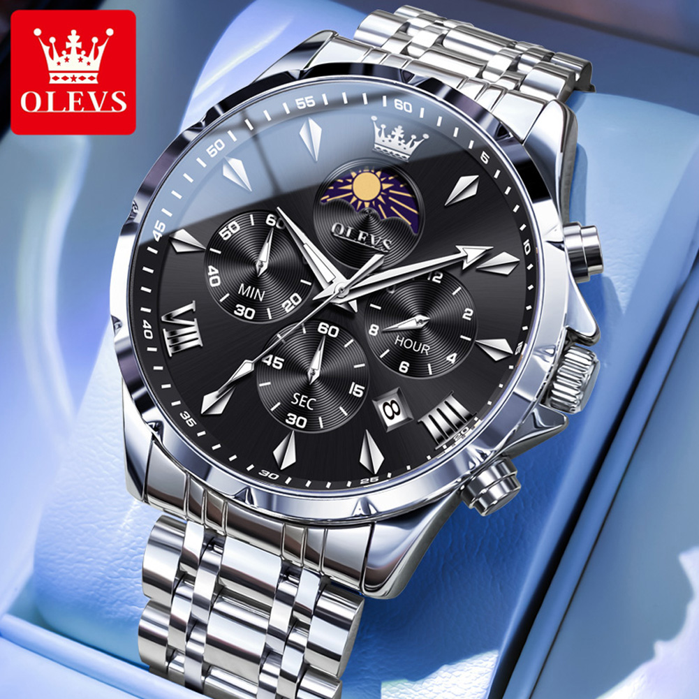 OLEVS 3653 Brand Moon Phase Ca - Luxury Watch Magazine ulasan dan harga