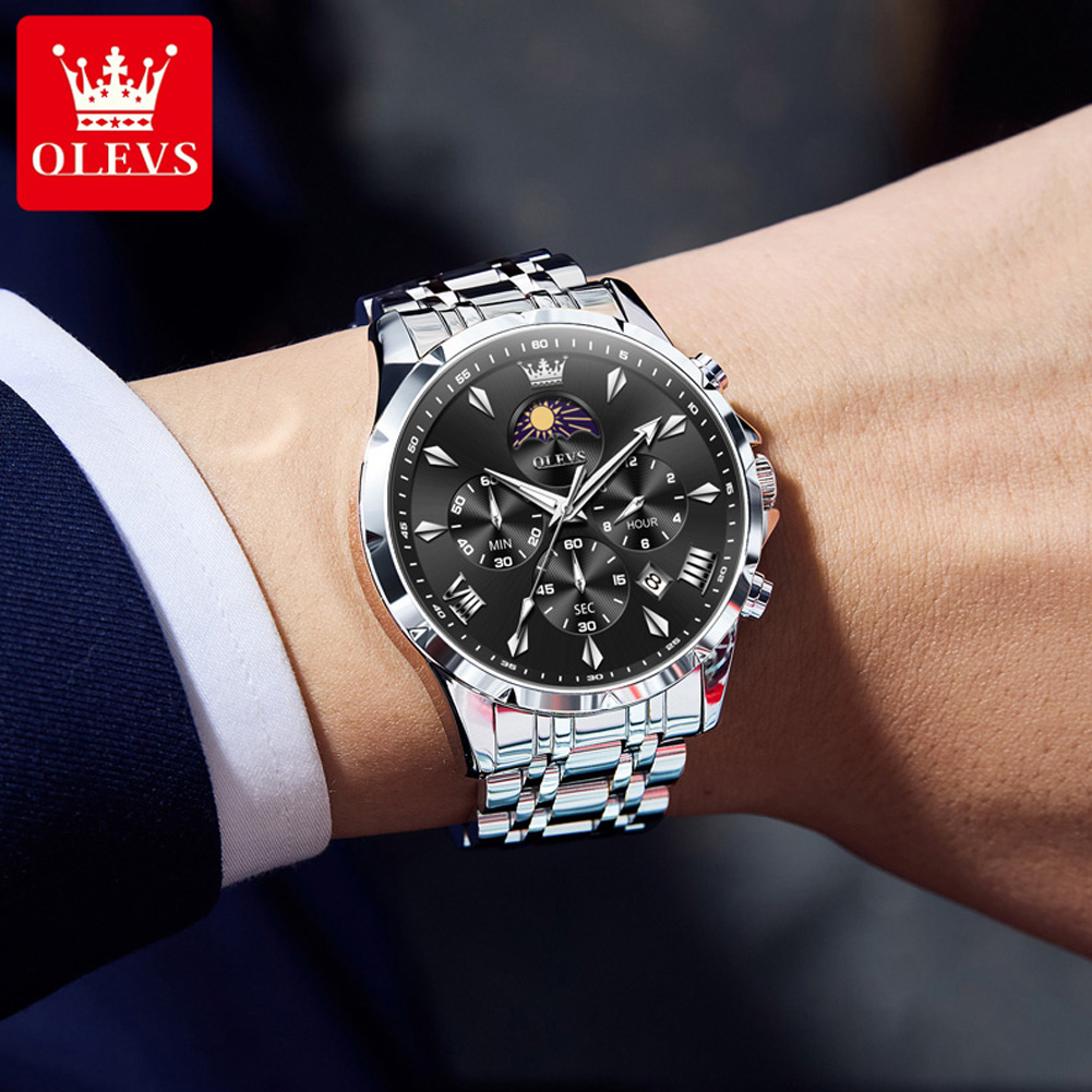 OLEVS 3653 Brand Moon Phase Ca - Luxury Watch Magazine ulasan dan harga