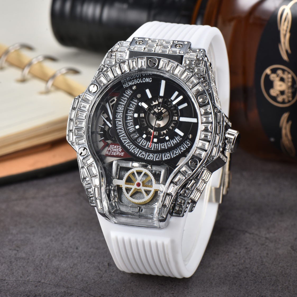 Full diamond Case Business Lux - Luxury Watch With Rubber Strap ulasan dan harga