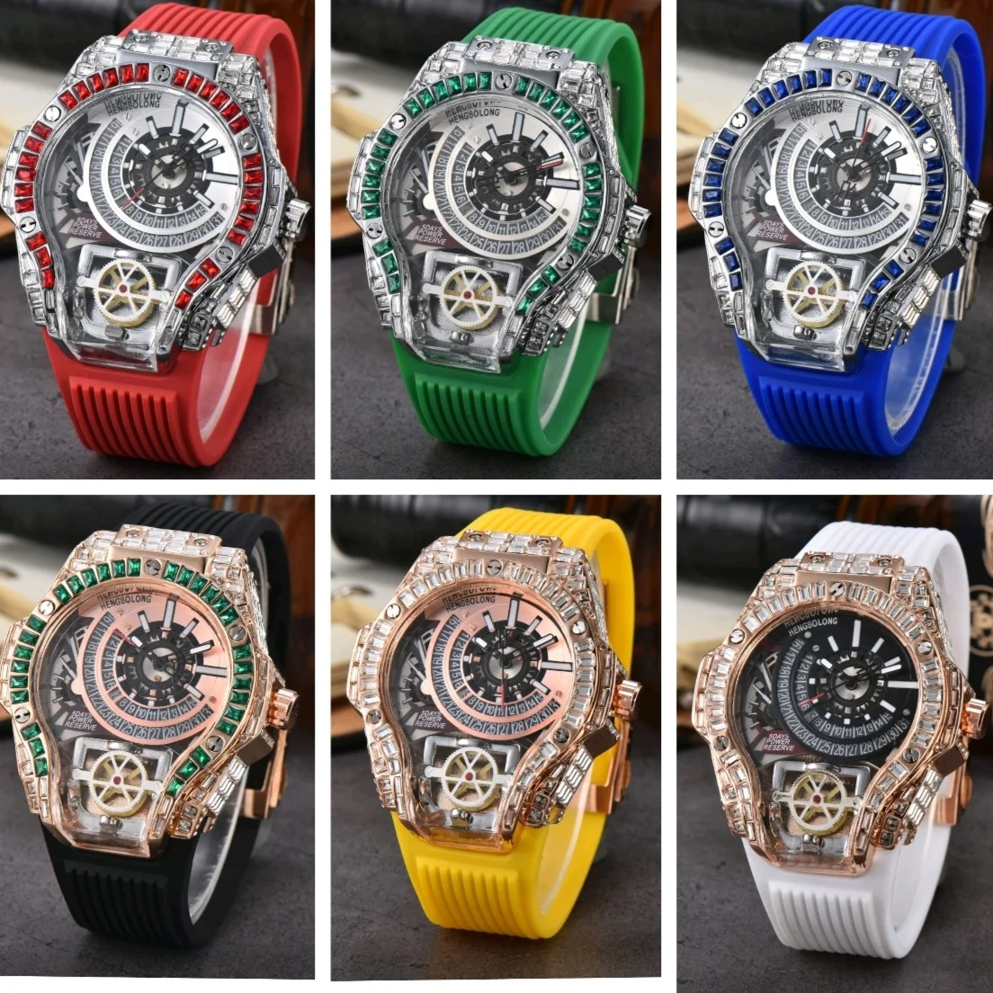 Full diamond Case Business Lux - Luxury Watch With Rubber Strap ulasan dan harga