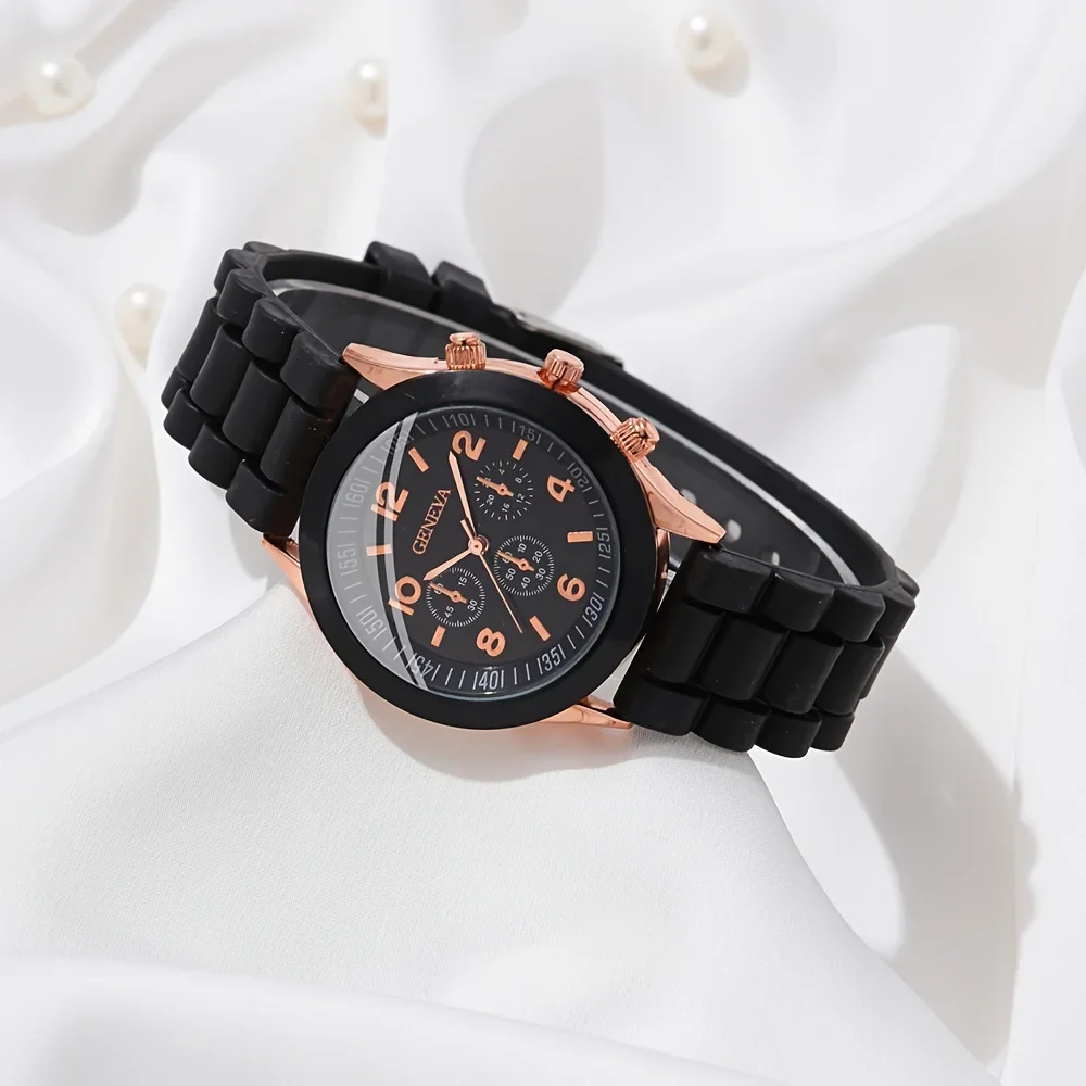 2Pcs Luxury Women's Watch Set  - Luxury Watch With Rubber Strap ulasan dan harga