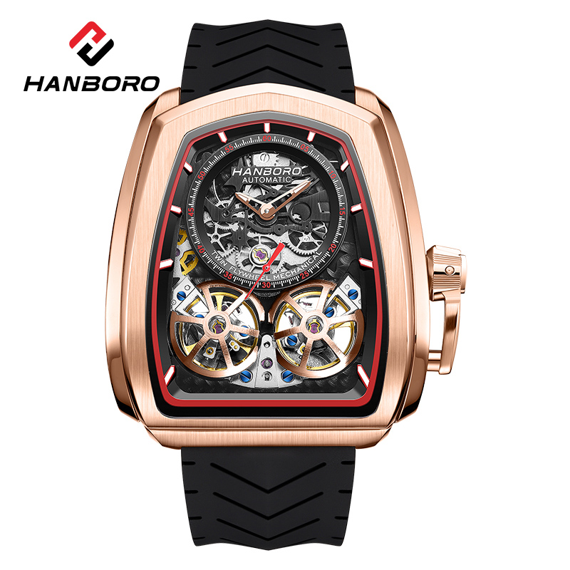 Double Flying Wheel Hollow Wat - Luxury Watch With Rubber Strap ulasan dan harga