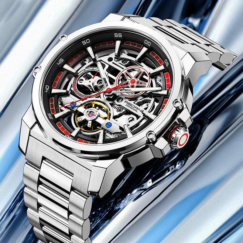 ABORNI 9039 Unique Design Skel - Tourbillon Movement Watch ulasan dan harga