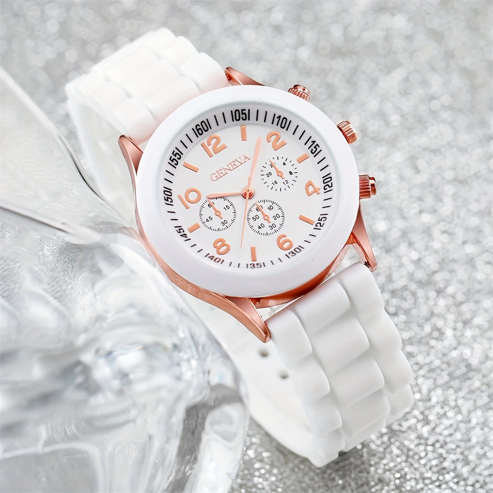 2Pcs Luxury Women's Watch Set  - Luxury Watch With Rubber Strap ulasan dan harga