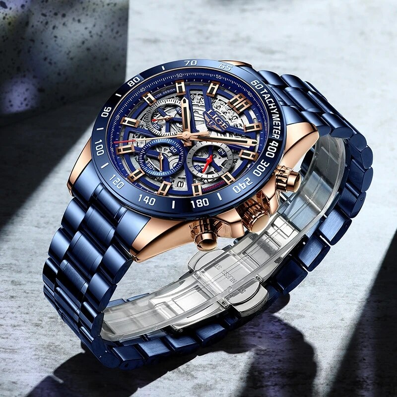 LIGE 2024 New Men Watch Top Br - Luxury Watch Low Price ulasan dan harga