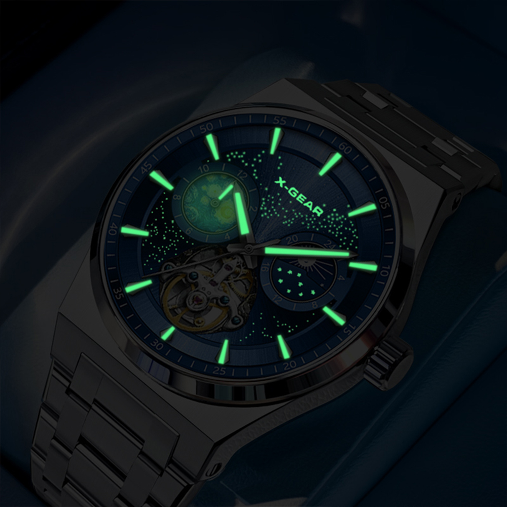 X-GEAR Flywheel Skeleton Autom - Tourbillon Movement Watch ulasan dan harga
