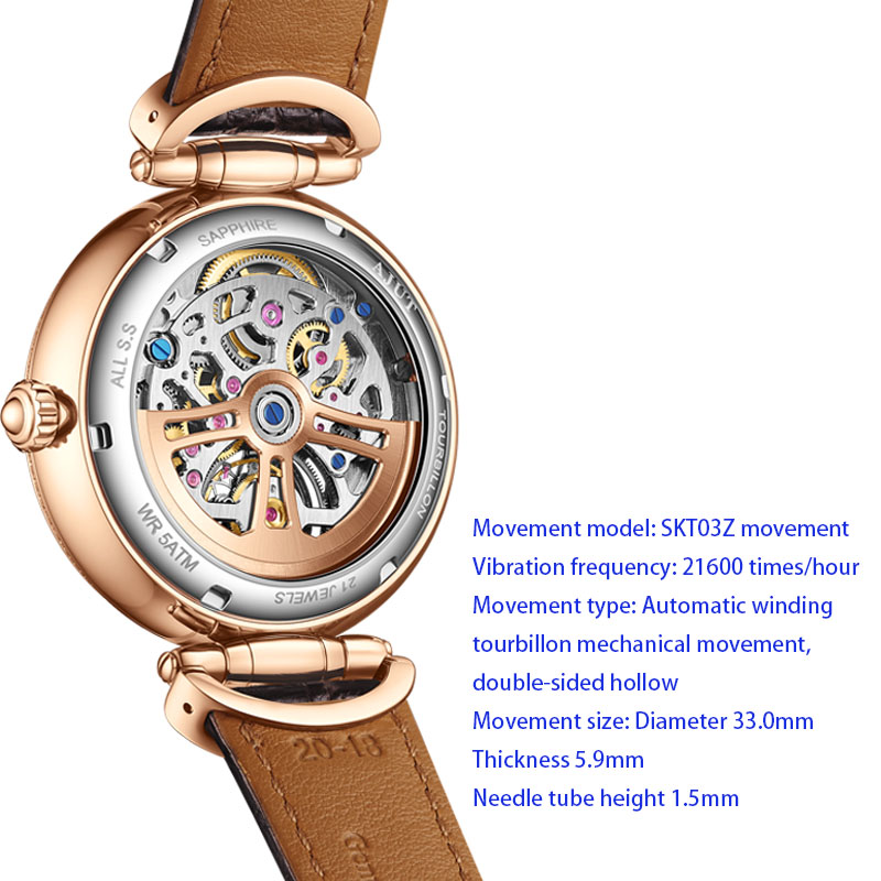 AJUT 0397 Luxury Women's Wrist - Tourbillon Movement Watch ulasan dan harga