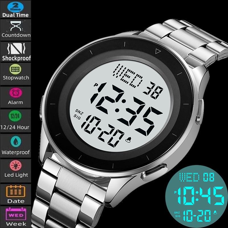 Skmei Dual Time Zone LED Digit - Minute Repeater Watch ulasan dan harga