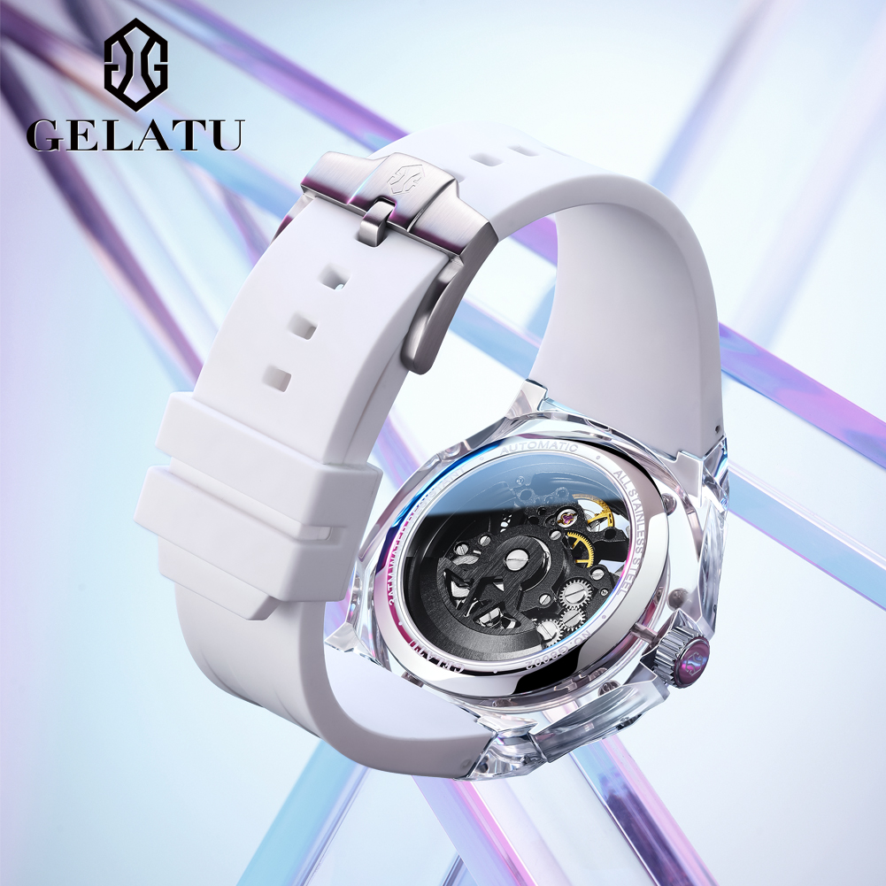 GELATU 8002 Automatic Mechanic - Luxury Watch With Rubber Strap ulasan dan harga