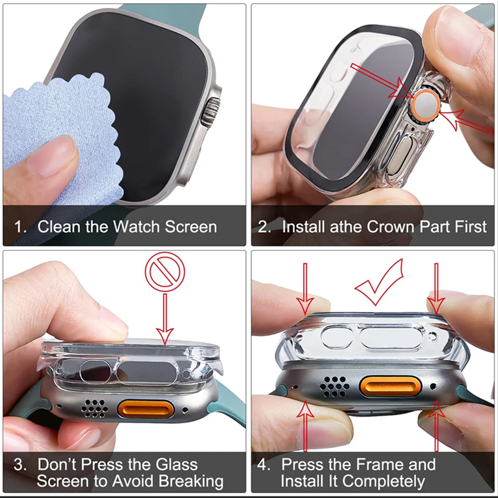Glass+case For Apple Watch Ult - Luxury Watch Protection Film ulasan dan harga